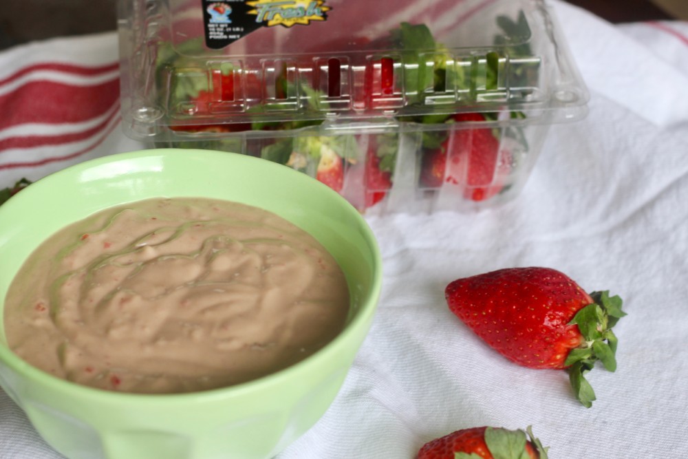 Vegan Chocolate-Covered Strawberry Cheesecake Dip with Fresh From Florida Strawberries
