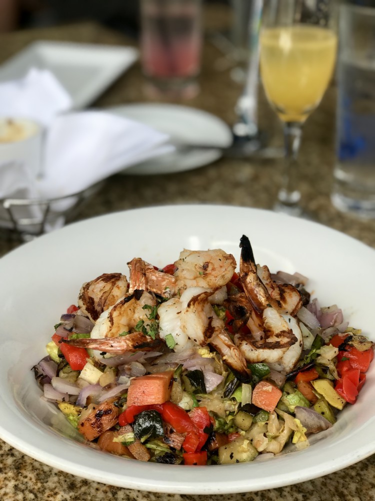 Henry's Delray, Chopped Vegetable Salad with Grilled Shrimp