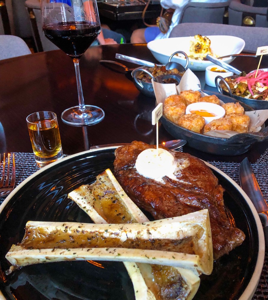 Meat Market Palm Beach, Strip Steak and Roasted Bone Marrow