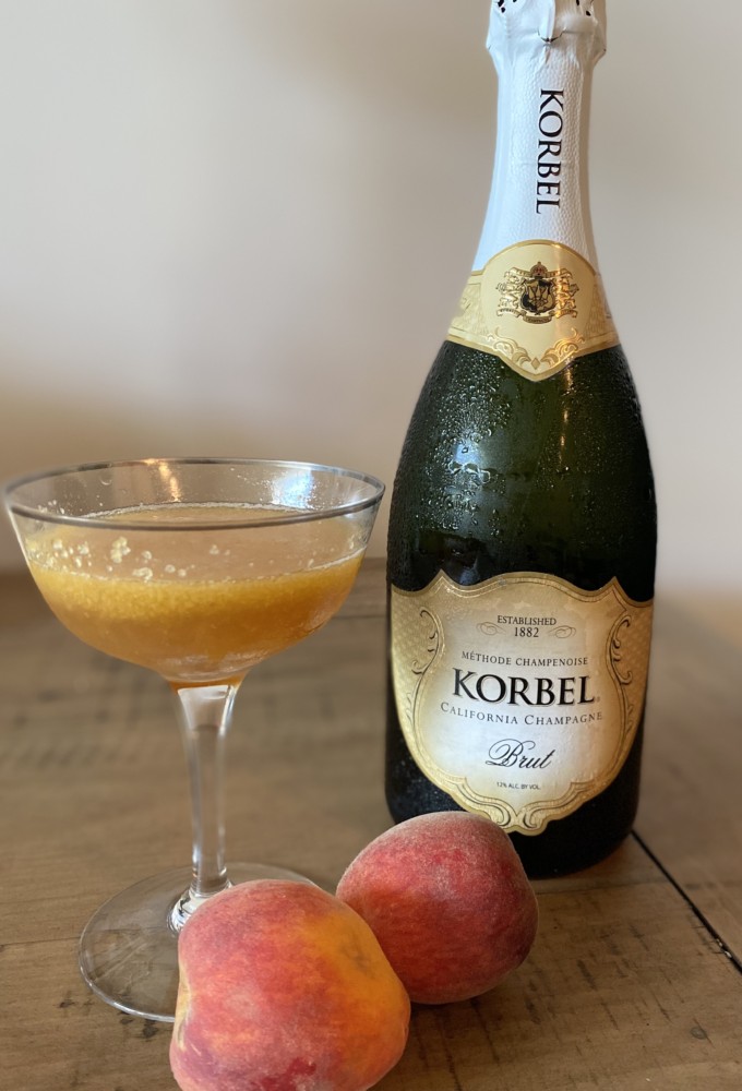 Frozen Bellini with Homemade Peach Sorbet with Florida Peaches