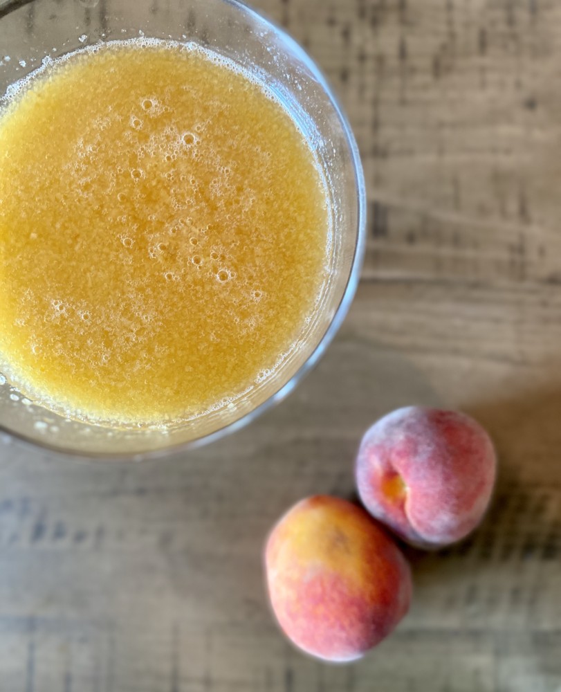 Frozen Bellini with Homemade Peach Sorbet with Florida Peaches