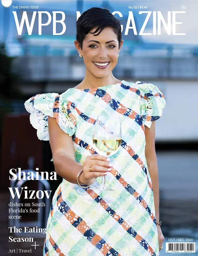 Shaina on the cover of West Palm Beach Magazine, October 2023 issue